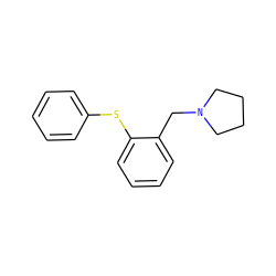 c1ccc(Sc2ccccc2CN2CCCC2)cc1 ZINC000000347481