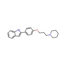 c1ccc2[nH]c(-c3ccc(OCCCN4CCCCC4)cc3)cc2c1 ZINC000001909650