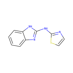 c1ccc2[nH]c(Nc3nccs3)nc2c1 ZINC000013679465
