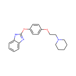 c1ccc2[nH]c(Oc3ccc(OCCN4CCCCC4)cc3)nc2c1 ZINC000038356699