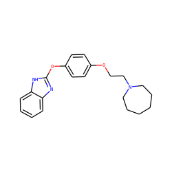 c1ccc2[nH]c(Oc3ccc(OCCN4CCCCCC4)cc3)nc2c1 ZINC000040919151