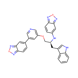 c1ccc2c(C[C@@H](COc3cncc(-c4ccc5nonc5c4)c3)Nc3ccc4nonc4c3)c[nH]c2c1 ZINC000034803753
