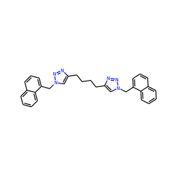 c1ccc2c(Cn3cc(CCCCc4cn(Cc5cccc6ccccc56)nn4)nn3)cccc2c1 ZINC000096917657