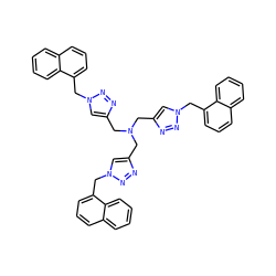 c1ccc2c(Cn3cc(CN(Cc4cn(Cc5cccc6ccccc56)nn4)Cc4cn(Cc5cccc6ccccc56)nn4)nn3)cccc2c1 ZINC000096917648