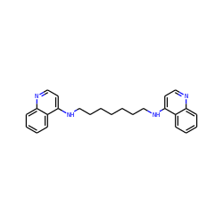 c1ccc2c(NCCCCCCCNc3ccnc4ccccc34)ccnc2c1 ZINC000006117717