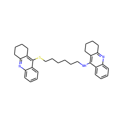 c1ccc2c(NCCCCCCSc3c4c(nc5ccccc35)CCCC4)c3c(nc2c1)CCCC3 ZINC000014947271