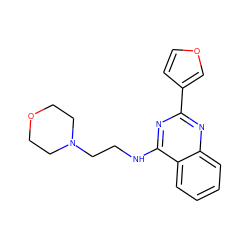 c1ccc2c(NCCN3CCOCC3)nc(-c3ccoc3)nc2c1 ZINC000033362344