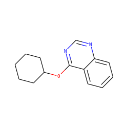 c1ccc2c(OC3CCCCC3)ncnc2c1 ZINC000040896872