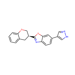 c1ccc2c(c1)C[C@H](c1nc3ccc(-c4cn[nH]c4)cc3o1)CO2 ZINC000040860559