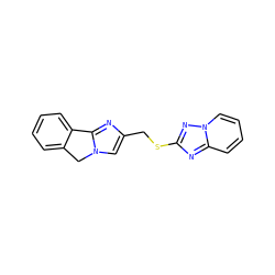 c1ccc2c(c1)Cn1cc(CSc3nc4ccccn4n3)nc1-2 ZINC000169704387