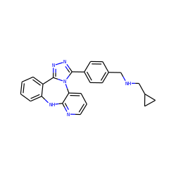 c1ccc2c(c1)Nc1ncccc1-n1c(-c3ccc(CNCC4CC4)cc3)nnc1-2 ZINC000096174026