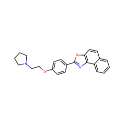 c1ccc2c(c1)ccc1oc(-c3ccc(OCCN4CCCC4)cc3)nc12 ZINC000040848631