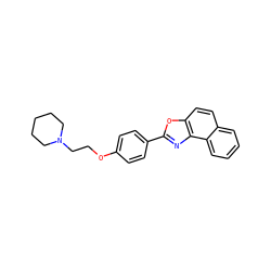 c1ccc2c(c1)ccc1oc(-c3ccc(OCCN4CCCCC4)cc3)nc12 ZINC000040880961
