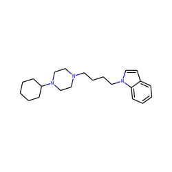 c1ccc2c(c1)ccn2CCCCN1CCN(C2CCCCC2)CC1 ZINC000072114563