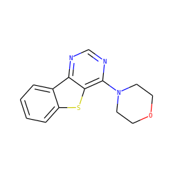 c1ccc2c(c1)sc1c(N3CCOCC3)ncnc12 ZINC000028707080