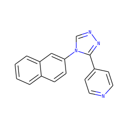 c1ccc2cc(-n3cnnc3-c3ccncc3)ccc2c1 ZINC000071295108