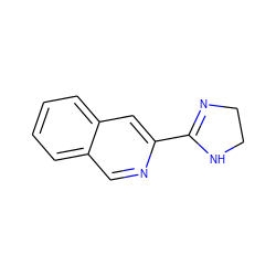 c1ccc2cc(C3=NCCN3)ncc2c1 ZINC000003995346