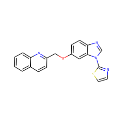 c1ccc2nc(COc3ccc4ncn(-c5nccs5)c4c3)ccc2c1 ZINC000103247853