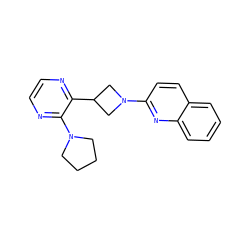 c1ccc2nc(N3CC(c4nccnc4N4CCCC4)C3)ccc2c1 ZINC000140189641