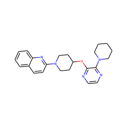 c1ccc2nc(N3CCC(Oc4nccnc4N4CCCCC4)CC3)ccc2c1 ZINC000096168698