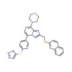 c1ccc2nc(OCc3cn4c(-c5ccc(Sc6cnn[nH]6)nc5)cnc(N5CCOCC5)c4n3)ccc2c1 ZINC001772578727