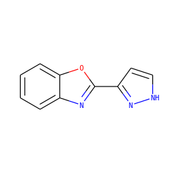 c1ccc2oc(-c3cc[nH]n3)nc2c1 ZINC000075883688