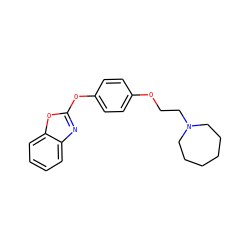 c1ccc2oc(Oc3ccc(OCCN4CCCCCC4)cc3)nc2c1 ZINC000040919149