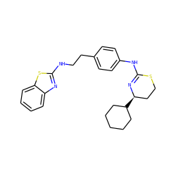 c1ccc2sc(NCCc3ccc(NC4=N[C@H](C5CCCCC5)CCS4)cc3)nc2c1 ZINC000049032960