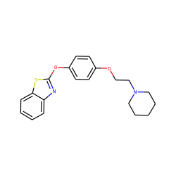 c1ccc2sc(Oc3ccc(OCCN4CCCCC4)cc3)nc2c1 ZINC000040409679