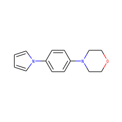 c1ccn(-c2ccc(N3CCOCC3)cc2)c1 ZINC000000452948