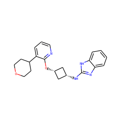 c1cnc(O[C@H]2C[C@@H](Nc3nc4ccccc4[nH]3)C2)c(C2CCOCC2)c1 ZINC000143273456