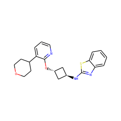 c1cnc(O[C@H]2C[C@H](Nc3nc4ccccc4s3)C2)c(C2CCOCC2)c1 ZINC000144483248