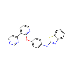 c1cnc(Oc2ccc(Nc3nc4ccccc4s3)cc2)c(-c2ccncn2)c1 ZINC000143293621