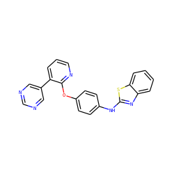 c1cnc(Oc2ccc(Nc3nc4ccccc4s3)cc2)c(-c2cncnc2)c1 ZINC000143260722