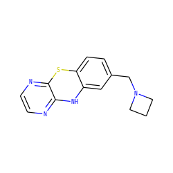 c1cnc2c(n1)Nc1cc(CN3CCC3)ccc1S2 ZINC000135812554