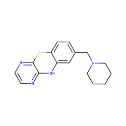 c1cnc2c(n1)Nc1cc(CN3CCCCC3)ccc1S2 ZINC000140719732