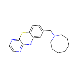 c1cnc2c(n1)Nc1cc(CN3CCCCCCC3)ccc1S2 ZINC000038229955