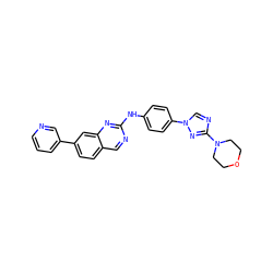 c1cncc(-c2ccc3cnc(Nc4ccc(-n5cnc(N6CCOCC6)n5)cc4)nc3c2)c1 ZINC000071317358