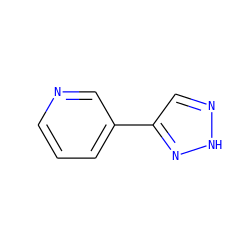 c1cncc(-c2cn[nH]n2)c1 ZINC000013671899