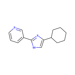 c1cncc(-c2nc(C3CCCCC3)c[nH]2)c1 ZINC000013553764