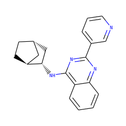 c1cncc(-c2nc(N[C@H]3C[C@H]4CC[C@H]3C4)c3ccccc3n2)c1 ZINC000737412328