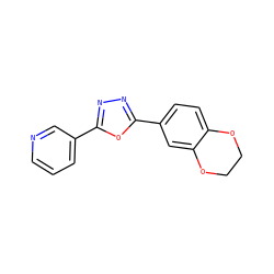 c1cncc(-c2nnc(-c3ccc4c(c3)OCCO4)o2)c1 ZINC000020719446