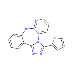c1coc(-c2nnc3n2-c2cccnc2Nc2ccccc2-3)c1 ZINC000096173933