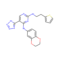 c1csc(CCNc2ncc(-c3nnn[nH]3)c(Nc3ccc4c(c3)OCCO4)n2)c1 ZINC000040405449