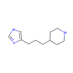 c1nc(CCCC2CCNCC2)c[nH]1 ZINC000013530263