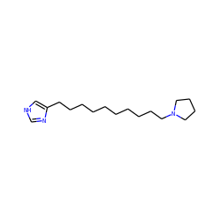 c1nc(CCCCCCCCCCN2CCCC2)c[nH]1 ZINC000013531708