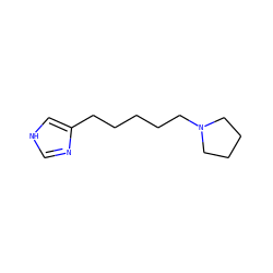 c1nc(CCCCCN2CCCC2)c[nH]1 ZINC000013685917