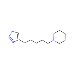 c1nc(CCCCCN2CCCCC2)c[nH]1 ZINC000013685921