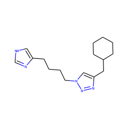 c1nc(CCCCn2cc(CC3CCCCC3)nn2)c[nH]1 ZINC000066124320