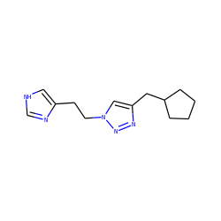 c1nc(CCn2cc(CC3CCCC3)nn2)c[nH]1 ZINC000066103663